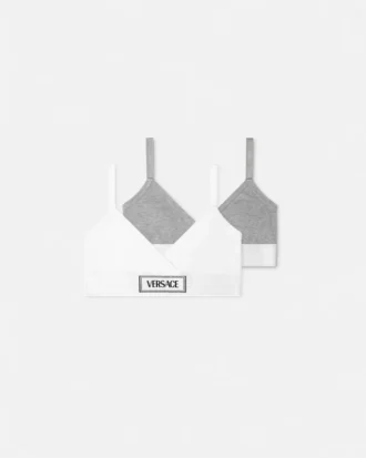 2er-Pack Bralettes aus geripptem Baumwolljersey für Kinder