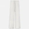 Ausgestellte Hose aus Wollmischung mit Handtuchstrick