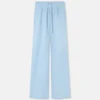 Ausgestellte Hose aus Wollmischung mit Handtuchstrick