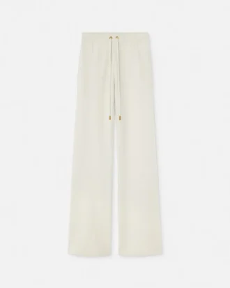Ausgestellte Hose aus Wollmischung mit Handtuchstrick