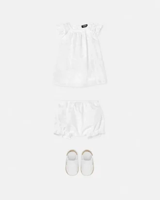 Baby-Jacquard-Kleid aus Baumwollpopeline