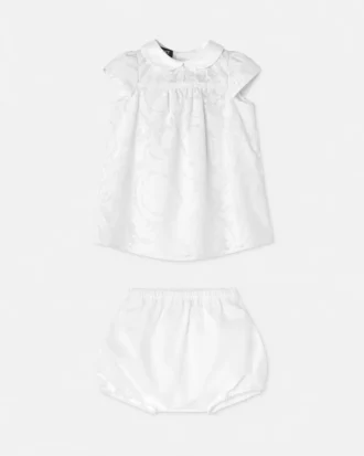Baby-Kleid aus Baumwollpopeline mit Devoré-Muster