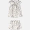 Baby-Kleid-Set aus bedrucktem Seidentwill