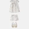 Baby-Kleid-Set aus bedrucktem Seidentwill