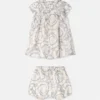 Baby-Kleid-Set aus bedrucktem Seidentwill