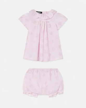 Baby-Kleid-Set aus bedruckter Baumwollpopeline