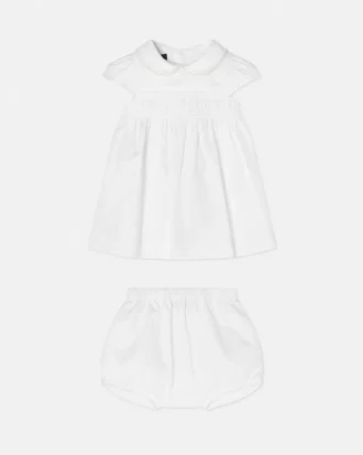 Baby-Kleid-Set aus besticktem Baumwollpopeline