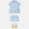 Baby-Kleid-Set mit Nadelstreifen-Pin