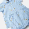 Baby-Kleid-Set mit Nadelstreifen-Pin