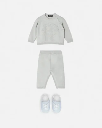 Baby-Set aus Baumwoll-Kaschmir-Strick