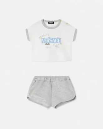 Baby-Set aus bedrucktem Baumwoll-Jersey
