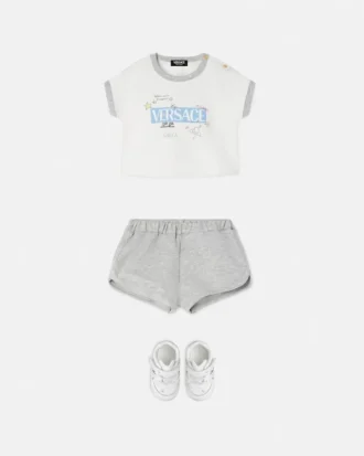 Baby-Set aus bedrucktem Baumwoll-Jersey