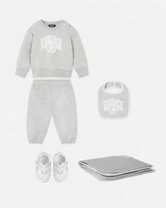 Baby-Set aus bedrucktem Baumwoll-Jersey-Sweatshirt