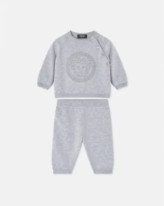 Baby-Set aus besticktem Baumwollstrick