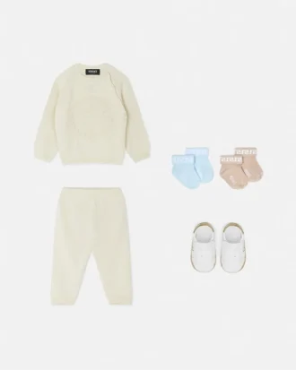 Baby-Set aus besticktem Baumwollstrick