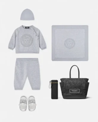 Baby-Set aus besticktem Baumwollstrick