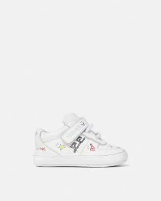 Baby-Sneaker aus bedrucktem Leder