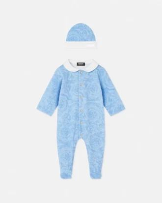 Baby-Strampler aus bedrucktem Baumwolljersey