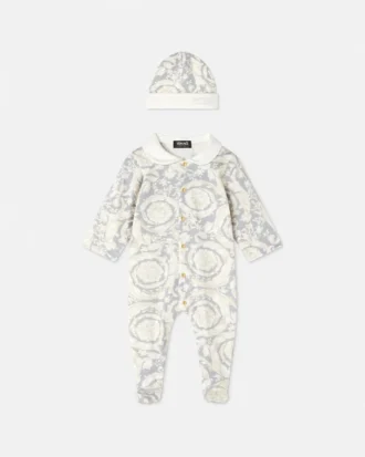 Baby-Strampler aus bedrucktem Baumwolljersey