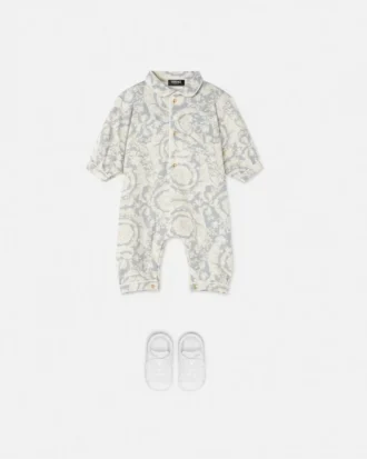 Baby-Strampler aus bedrucktem Baumwolljersey