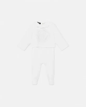 Baby-Strampler aus besticktem Baumwolljersey
