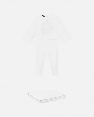Baby-Strampler aus besticktem Baumwolljersey