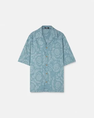 Barocco Jacquard Chambray Denim Hemd