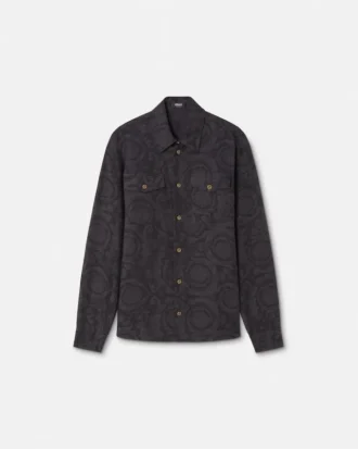 Barocco Jacquard Chambray Denim Hemd