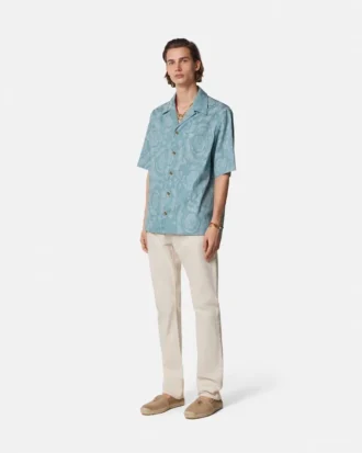 Barocco Jacquard Chambray Denim Hemd