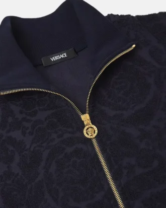 Barocco Jacquard-Handtuch-Sweatshirt mit Reißverschluss