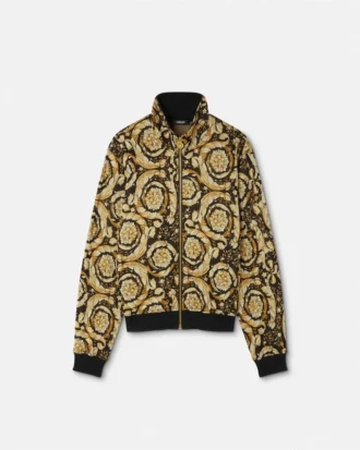 Barocco Jacquard-Sweatshirt mit Reißverschluss