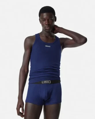 Baumwoll-Boxershorts mit Rippstrick