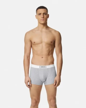 Baumwoll-Boxershorts mit Rippstrick