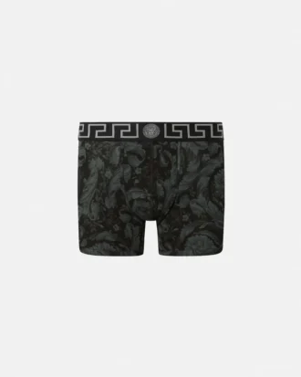 Bedruckte Jacquard-Baumwoll-Jersey-Lange Badehose