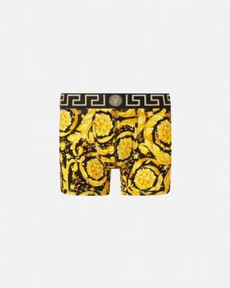 Bedruckte Jacquard-Baumwoll-Jersey-Lange Badehose