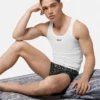 Bedruckte Jacquard-Baumwoll-Jersey-Trunks