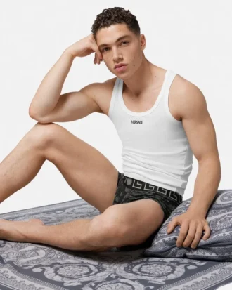 Bedruckte Jacquard-Baumwoll-Jersey-Trunks
