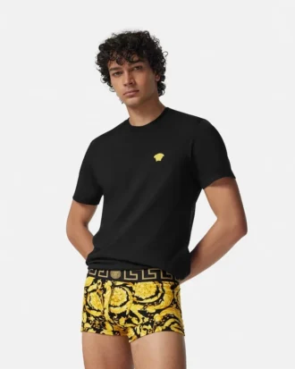 Bedruckte Jacquard-Baumwoll-Jersey-Trunks