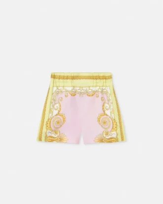 Bedruckte Seidentwill-Shorts