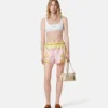 Bedruckte Seidentwill-Shorts