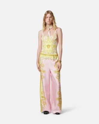 Bedruckte Seidentwillhose