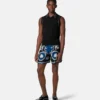 Bedruckte Slim-Shorts aus Seidentwill