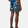Bedruckte Slim-Shorts aus Seidentwill