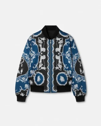 Bedruckte Wende-Bomberjacke aus Nylon