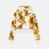 Bedruckter Crop-Hoodie aus Baumwolljersey
