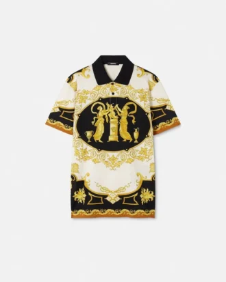 Bedrucktes Baumwoll-Piqué-Polo