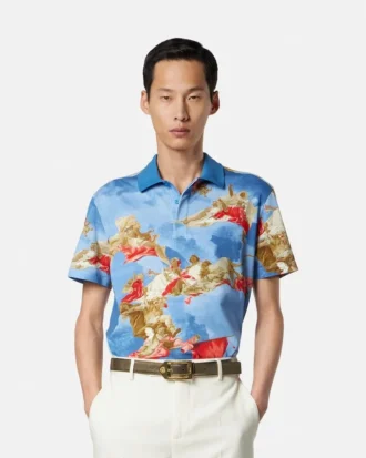 Bedrucktes Baumwoll-Piqué-Polo