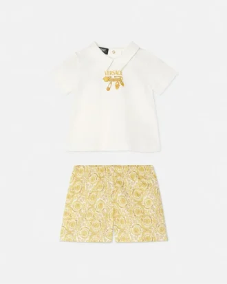 Bedrucktes Baumwoll-T-Shirt-Kleid für Babys