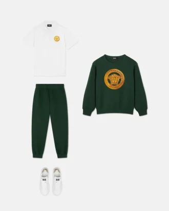 Kinder-Sweatshirt aus besticktem Baumwolljersey