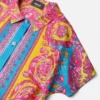 Bedrucktes, kurzes Seidentwill-Shirt für Kinder